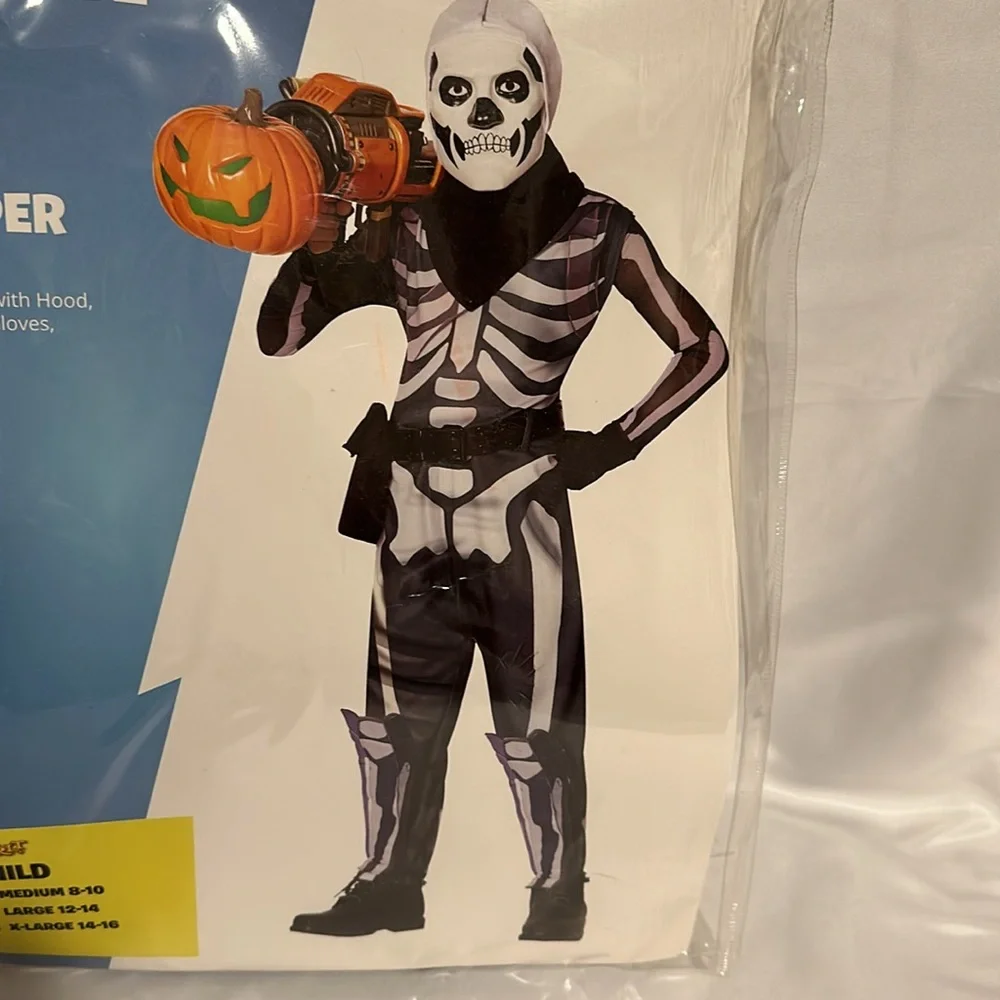 Fortnight Skull Trooper Costume Child L 12-14 - Picture 7 of 7